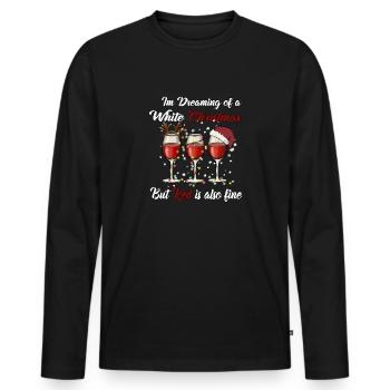 I'm Dreaming of a White Christmas but Red is also - Men's Premium Organic Long Sleeve Shirt - black - Front - Nico (187cm)