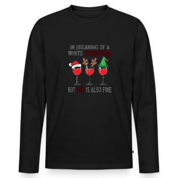 I'm Dreaming of a White Christmas but Red is also - Men's Premium Organic Long Sleeve Shirt - black - Front - Nico (187cm)