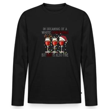 I'm Dreaming of a White Christmas but Red is also - Men's Premium Organic Long Sleeve Shirt - black - Front - Nico (187cm)