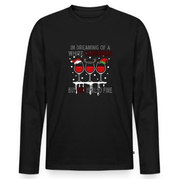 I'm Dreaming of a White Christmas but Red is also - Men's Premium Organic Long Sleeve Shirt - black - Front - Nico (187cm)