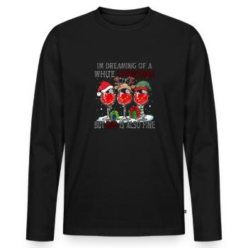 I'm Dreaming of a White Christmas but Red is also - Men's Premium Organic Long Sleeve Shirt - black - Front - Nico (187cm)