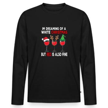 I'm Dreaming of a White Christmas but Red is also - Men's Premium Organic Long Sleeve Shirt - black - Front - Nico (187cm)