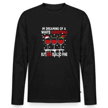I'm Dreaming of a White Christmas but Red is also - Men's Premium Organic Long Sleeve Shirt - black - Front - Nico (187cm)