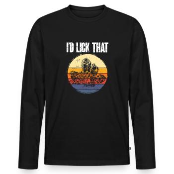Rockhound Geology Collectionneur de pierres de collecte de roches - T-shirt manches longues Premium bio Homme - noir - Devant - Nico (187cm)