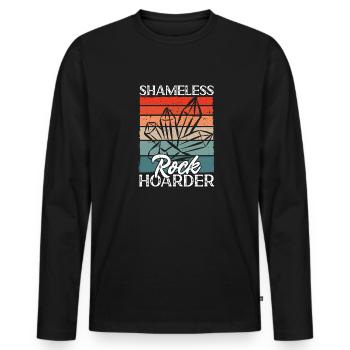 Rockhound Geology Collectionneur de pierres de collecte de roches - T-shirt manches longues Premium bio Homme - noir - Devant - Nico (187cm)