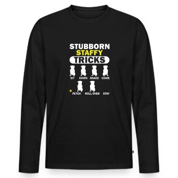 American Staffordshire Bull Terrier Staffy Dog - T-shirt manches longues Premium bio Homme - noir - Devant - Nico (187cm)