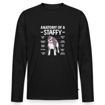 American Staffordshire Bull Terrier Staffy Dog - T-shirt manches longues Premium bio Homme - noir - Devant - Nico (187cm)