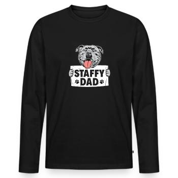 American Staffordshire Bull Terrier Staffy Dog - T-shirt manches longues Premium bio Homme - noir - Devant - Nico (187cm)