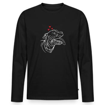 American Staffordshire Bull Terrier Staffy Dog - T-shirt manches longues Premium bio Homme - noir - Devant - Nico (187cm)