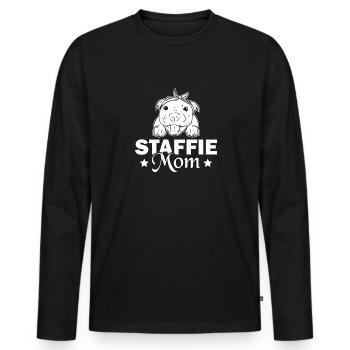American Staffordshire Bull Terrier Staffy Hund - Männer Premium Bio Langarmshirt - Schwarz - Vorne - Nico (187cm)
