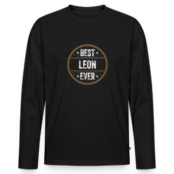 Best Leon Ever Vorname Name Geschenk - Männer Premium Bio Langarmshirt - Schwarz - Vorne - Nico (187cm)