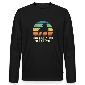 American Staffordshire Bull Terrier Staffy Hund - Männer Premium Bio Langarmshirt - Schwarz - Vorne - Nico (187cm)