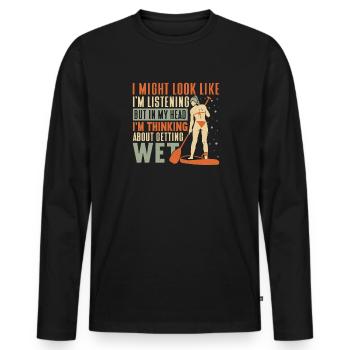 SUP Paddle Board Paddleboard - T-shirt manches longues Premium bio Homme - noir - Devant - Nico (187cm)