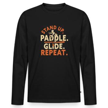 SUP Paddle Board Paddleboard - T-shirt manches longues Premium bio Homme - noir - Devant - Nico (187cm)