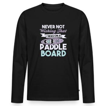 SUP Paddle Board Paddleboard - T-shirt manches longues Premium bio Homme - noir - Devant - Nico (187cm)