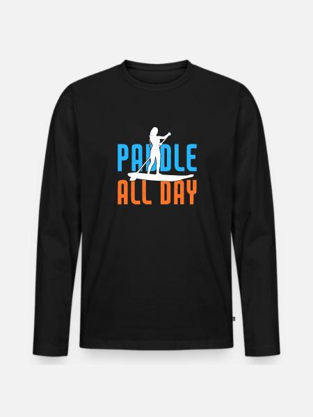 SUP Paddle Board Paddleboarding - Men's Premium Organic Long Sleeve Shirt - black