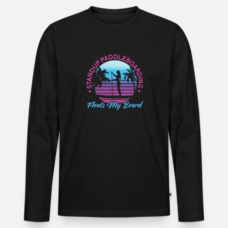 SUP Paddle Board Paddleboarding - Männer Premium Bio Langarmshirt - Schwarz