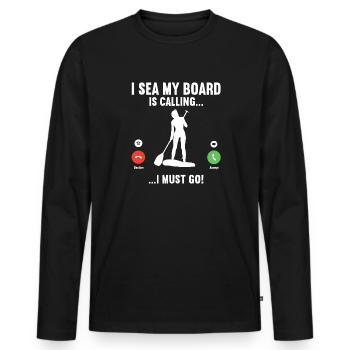 SUP Paddle Board Paddleboard - T-shirt manches longues Premium bio Homme - noir - Devant - Nico (187cm)