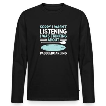 SUP Paddle Board Paddleboard - T-shirt manches longues Premium bio Homme - noir - Devant - Nico (187cm)