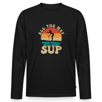 SUP Paddle Board Paddleboard - T-shirt manches longues Premium bio Homme - noir - Devant - Nico (187cm)