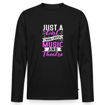 Actrice, Drame, Broadway, Comédie musicale - T-shirt manches longues Premium bio Homme - noir - Devant - Nico (187cm)