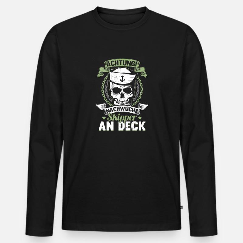 Nachwuchs Skipper segelschule Ostsee Helgoland - Männer Premium Bio Langarmshirt - Schwarz