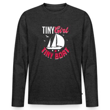 Kleines Mädchen Kleines Boot Segelschule Ostsee - Männer Premium Bio Langarmshirt - Anthrazit meliert - Vorne - Nico (187cm)