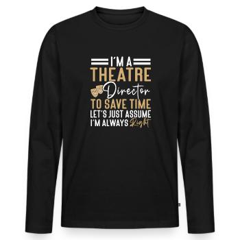 Actrice Drame Broadway Musical Theater - T-shirt manches longues Premium bio Homme - noir - Devant - Nico (187cm)