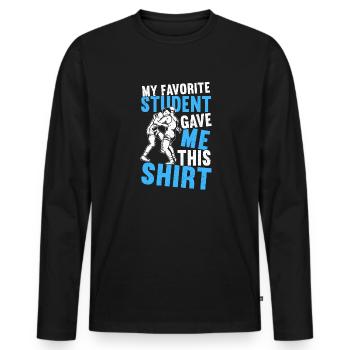 Lutte Lutte Lutteur Lutteur Cadeau de lutteur - T-shirt manches longues Premium bio Homme - noir - Devant - Nico (187cm)