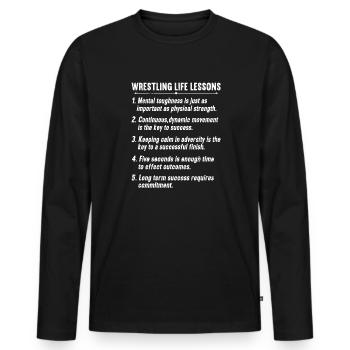 Lutte Lutte Lutteur Lutteur Cadeau de lutteur - T-shirt manches longues Premium bio Homme - noir - Devant - Nico (187cm)