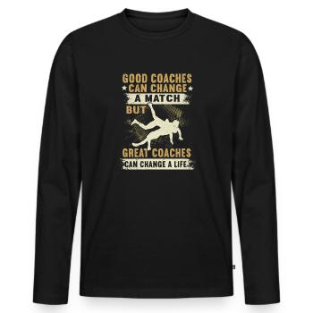 Lutte Lutte Cadeau de lutteur lutteur - T-shirt manches longues Premium bio Homme - noir - Devant - Nico (187cm)