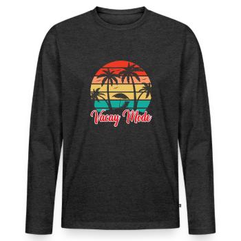 Vacay-Modus-Urlaubs-Road-Trip-Urlaubs-Outfit - Männer Premium Bio Langarmshirt - Anthrazit meliert - Vorne - Nico (187cm)