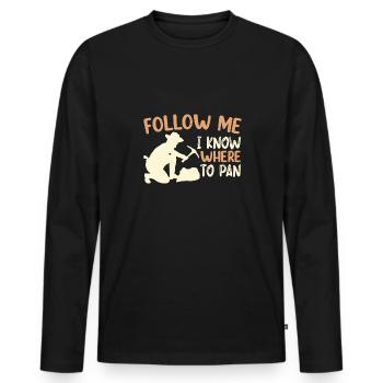 Gold Panning Gold Panning Gold Prospector - Men's Premium Organic Long Sleeve Shirt - black - Front - Nico (187cm)