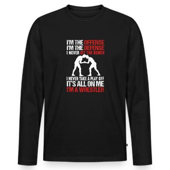 Lutte Lutte Lutteur Lutteur Cadeau de lutteur - T-shirt manches longues Premium bio Homme - noir - Devant - Nico (187cm)