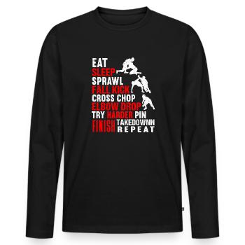 Lutte Lutte Cadeau de lutteur lutteur - T-shirt manches longues Premium bio Homme - noir - Devant - Nico (187cm)