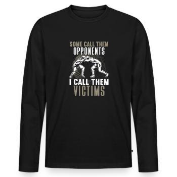 Lutte Lutte Cadeau de lutteur lutteur - T-shirt manches longues Premium bio Homme - noir - Devant - Nico (187cm)