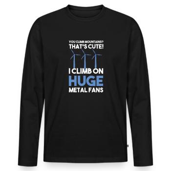 Wind turbine technician wind farm wind power - Men's Premium Organic Long Sleeve Shirt - black - Front - Nico (187cm)