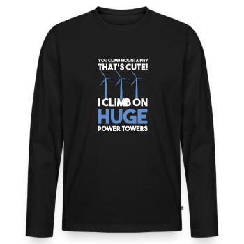 Wind turbine technician wind farm wind power - Men's Premium Organic Long Sleeve Shirt - black - Front - Nico (187cm)