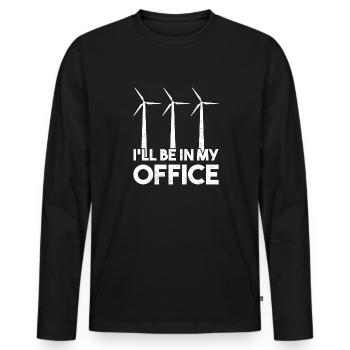 Wind turbine technician wind farm wind power - Men's Premium Organic Long Sleeve Shirt - black - Front - Nico (187cm)