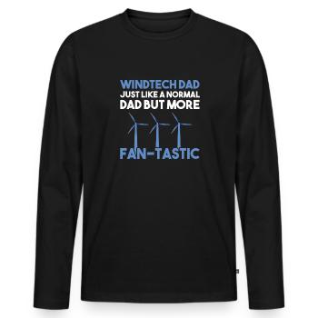 Wind turbine technician wind farm wind power - Men's Premium Organic Long Sleeve Shirt - black - Front - Nico (187cm)