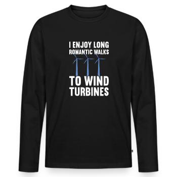 Wind turbine technician wind farm wind power - Men's Premium Organic Long Sleeve Shirt - black - Front - Nico (187cm)