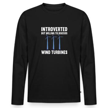 Wind turbine technician wind farm wind power - Men's Premium Organic Long Sleeve Shirt - black - Front - Nico (187cm)