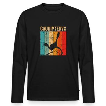 xxx Dinosaur Kids Dino Cadeau - T-shirt manches longues Premium bio Homme - noir - Devant - Nico (187cm)