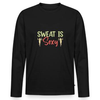 Les coureurs de marathon qui transpirent sont sexy - T-shirt manches longues Premium bio Homme - noir - Devant - Nico (187cm)