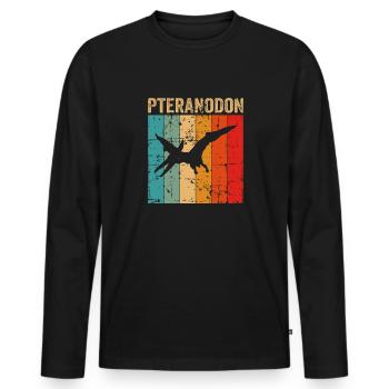 Pteranodon Dinosaur Enfants Dino Cadeau - T-shirt manches longues Premium bio Homme - noir - Devant - Nico (187cm)