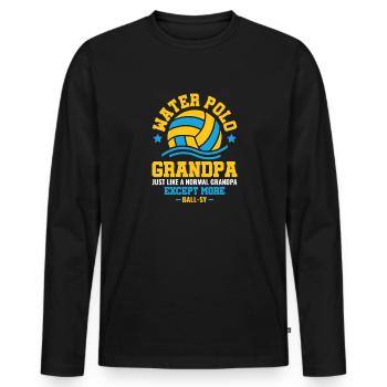 Water Polo Wasserball - Men's Premium Organic Long Sleeve Shirt - black - Front - Nico (187cm)