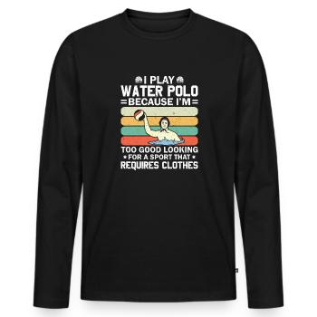 Water Polo Wasserball - Men's Premium Organic Long Sleeve Shirt - black - Front - Nico (187cm)