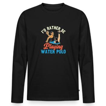 Water Polo Wasserball - Men's Premium Organic Long Sleeve Shirt - black - Front - Nico (187cm)