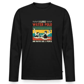 Water Polo Wasserball - Men's Premium Organic Long Sleeve Shirt - black - Front - Nico (187cm)