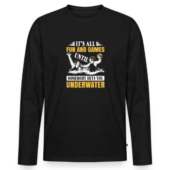 Water Polo Wasserball - Men's Premium Organic Long Sleeve Shirt - black - Front - Nico (187cm)